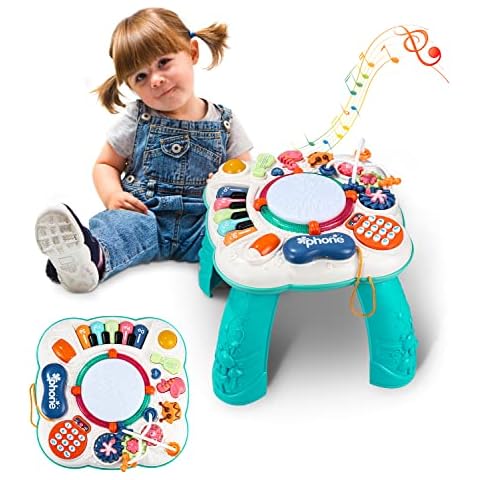 SOBEAU Play Table from 1 Year, Baby Children's Toy from 1 2 3 Years, Children's Motor Skills Toy Toy Games Baby Toy Play Table Musical Instruments Gift for Girls Boys Cover