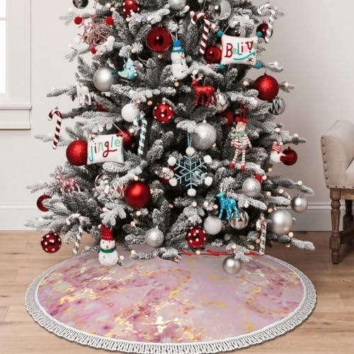 Jupe de sapin marbre rose : cachez le pied de votre arbre - 8