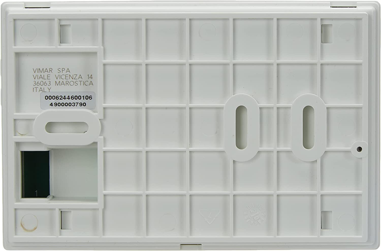 Vimar 02900.1 Termostato para control ON/OFF de la temperatura ambiente, alimentación con baterías AA LR6 1,5 V (no suministradas), instalación de superficie