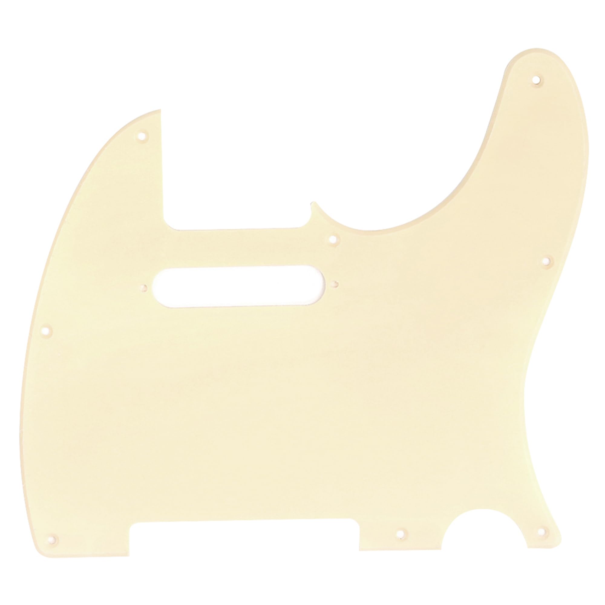 Musiclily 8 Hole Tele Guitar Pickguard for USA/Mexican Made Fender Standard Telecaster Modern Style, 1Ply Cream