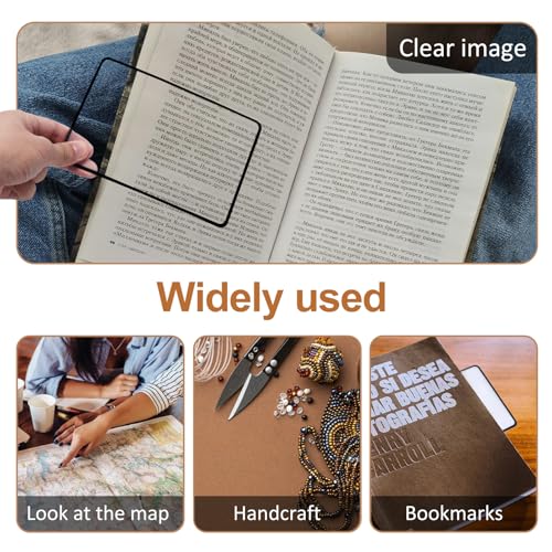 Mynoozi 4Pcs Full-Page Magnifying Glass for Reading 3X Magnifying Glass for Reading Perfect Handheld Magnifier for Reading Small Print Books - Image 4