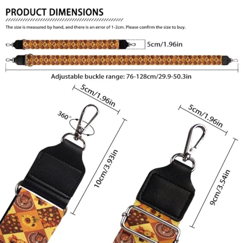 Image of Adjustable Purse Strap Replacement, Wide Shoulder Canvas Bag Strap, Crossbody Handbag Strap