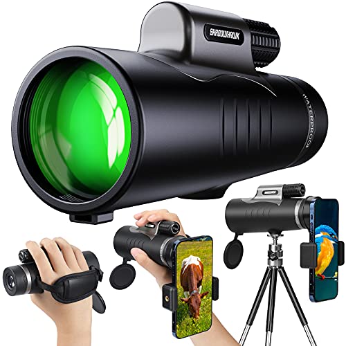 Monokular Teleskop, Shadowhawk HD 12x42 Monokular Fernrohr, Wasserdicht Monocular Fernrohr Stoßfest mit Handschlaufe für…