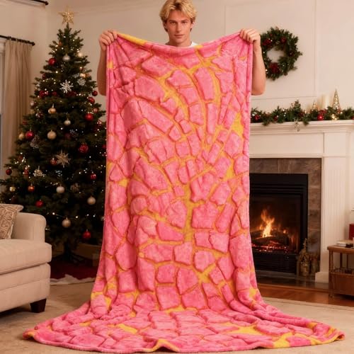 Image of 74in Concha Blanket White Elephant Gifts for Adults Useful Throw Blankets Women Men Party Cool Stuff Novelty Gag Soft Fleece Wrap Sweet Shell Bread