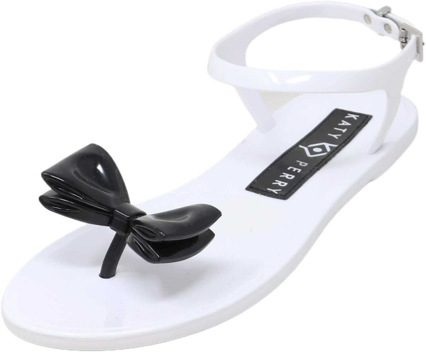 Katy Perry Women's The Geli Flat Sandal 5 Black Bow