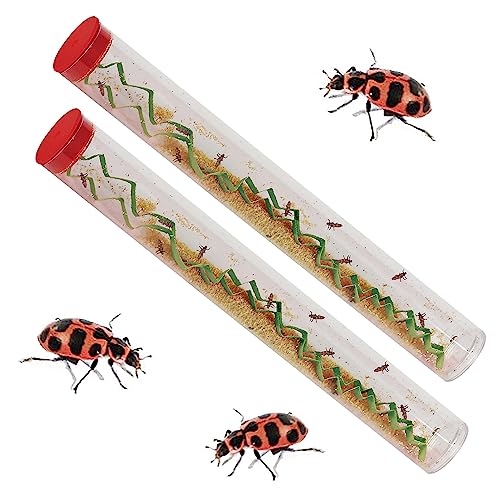 Insect Lore Two Tubes of Live Ladybug Larvae - Raise 20-25 Pink Spotted Ladybugs - Life Science and STEM Education - Habitat Refill