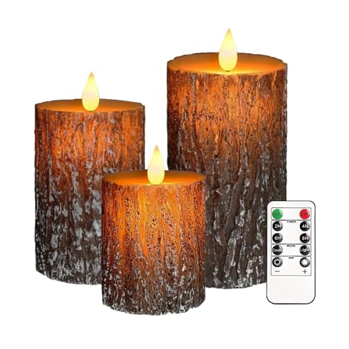 Justup LED-Kerzen, Set von 3 Flackernde Kerzen mit Fernbedienung und...