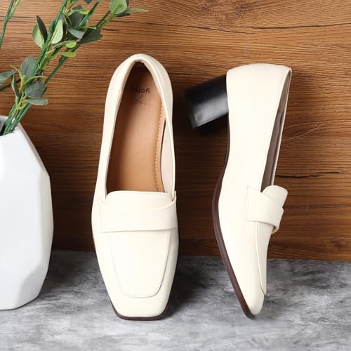 Image of YOHO Bliss Heel 001 Slip-on Loafers for Women | Comfortable & Stylish Block Heeled | Fashion Moccasins with Footpharma Footbed | Perfect for Casual, Formal Shoe