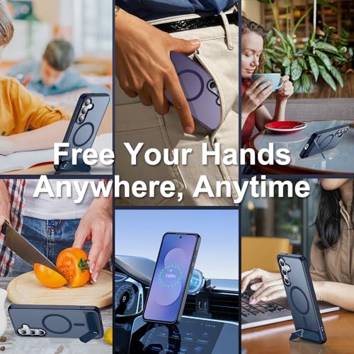 SPIDERCASE Magnetic for Samsung Galaxy S25 FE Case, [3 Stand Ways][ Military Grade Drop Protection] with Invisible Stand Slim Phone Case for S25 FE 5G,Blue by SPIDERCASE - Image 7