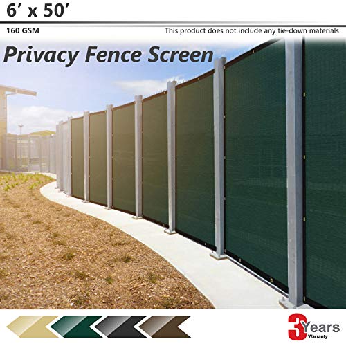BOUYA Green Privacy Fence Screen 6' x 50' Heavy Duty for Chain-Link Fence