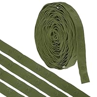 sourcing map Nastro con bottoni a pressione da 1,8 m con doppia fibbia per cucire, in cotone, per vestiti, tessuti, fai da te, colore verde chiaro