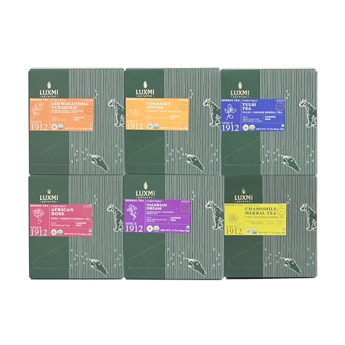 Image of LUXMI Estates Herbal Tea Assortment Gift Pack. A Pack Of 6, 608 Gram