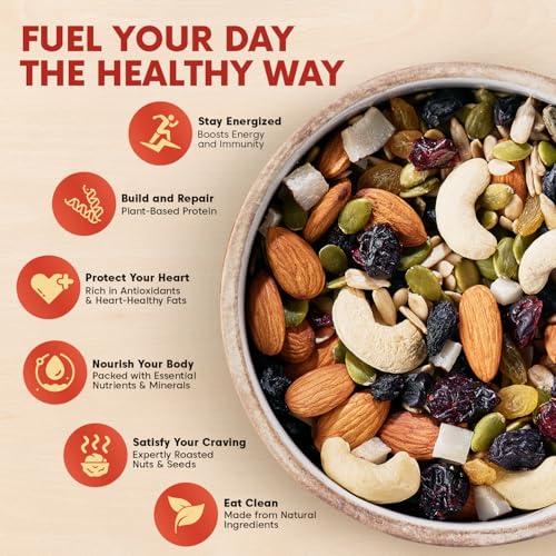 Image of Ethno Cocktail Bio-Activated Sweet & Salty Trail Mix (400g) - Roasted Almonds, Cashews, Raisins, Cranberries - Sprouted Nuts & Seeds + Mixed Dry Fruits Combo Pack - Sugar-Free Oil-Free, Healthy Snacks