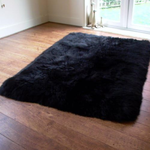 Rughouse Rectangular Sheepskin - Lined Black - 110x160cm