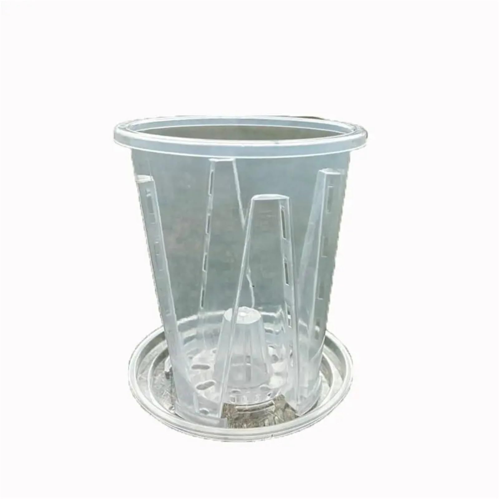 Przezroczyste plastikowe rośliny 6 szt. ABS przezroczystych okrągłych kwadratowych doniczek z otworami w różnych rozmiarach dla storczyków(Round 16cm)