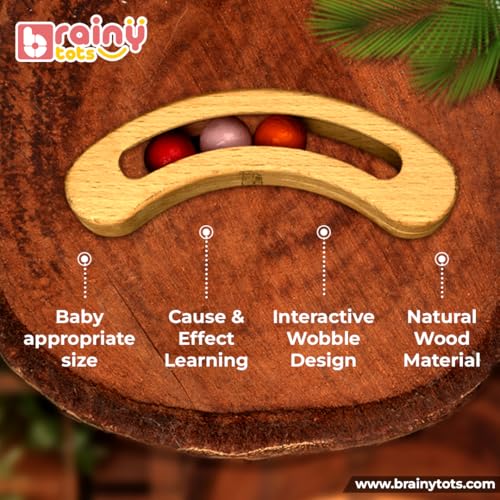 Image of Rainbow Spinning Wheel & Banana Busy Beads Rattle Combo | Montessori-Inspired Toys | Promotes Gross Motor Skills, Color Recognition & Sensory Development | for Ages 3+ Months