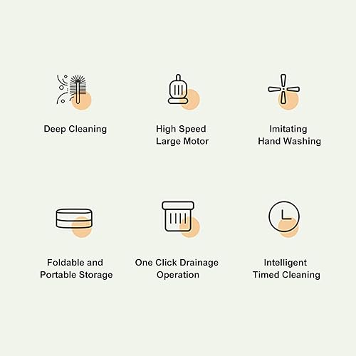 Miniatura 8 de Lavadora plegable portátil de 6.5 L con secadora giratoria y 3 modos para ropa de bebé, ropa interior, calcetines, lavandería en casa, RV, cubo de