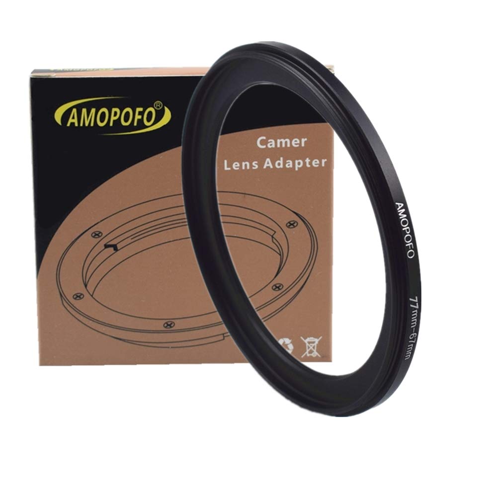 77mm to 67mm Camera Filters Ring Compatible All 77mm Camera Lenses or 67mm UV CPL Filter Accessory,77-67mm Camera Step-Down Rings