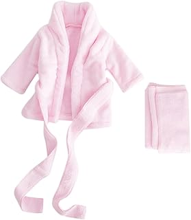 Albornoz para Niña Recién Nacido Algodón Grueso y Absorbente Bata de Baño Rosa para para Fotografía Infantil y Uso Diario