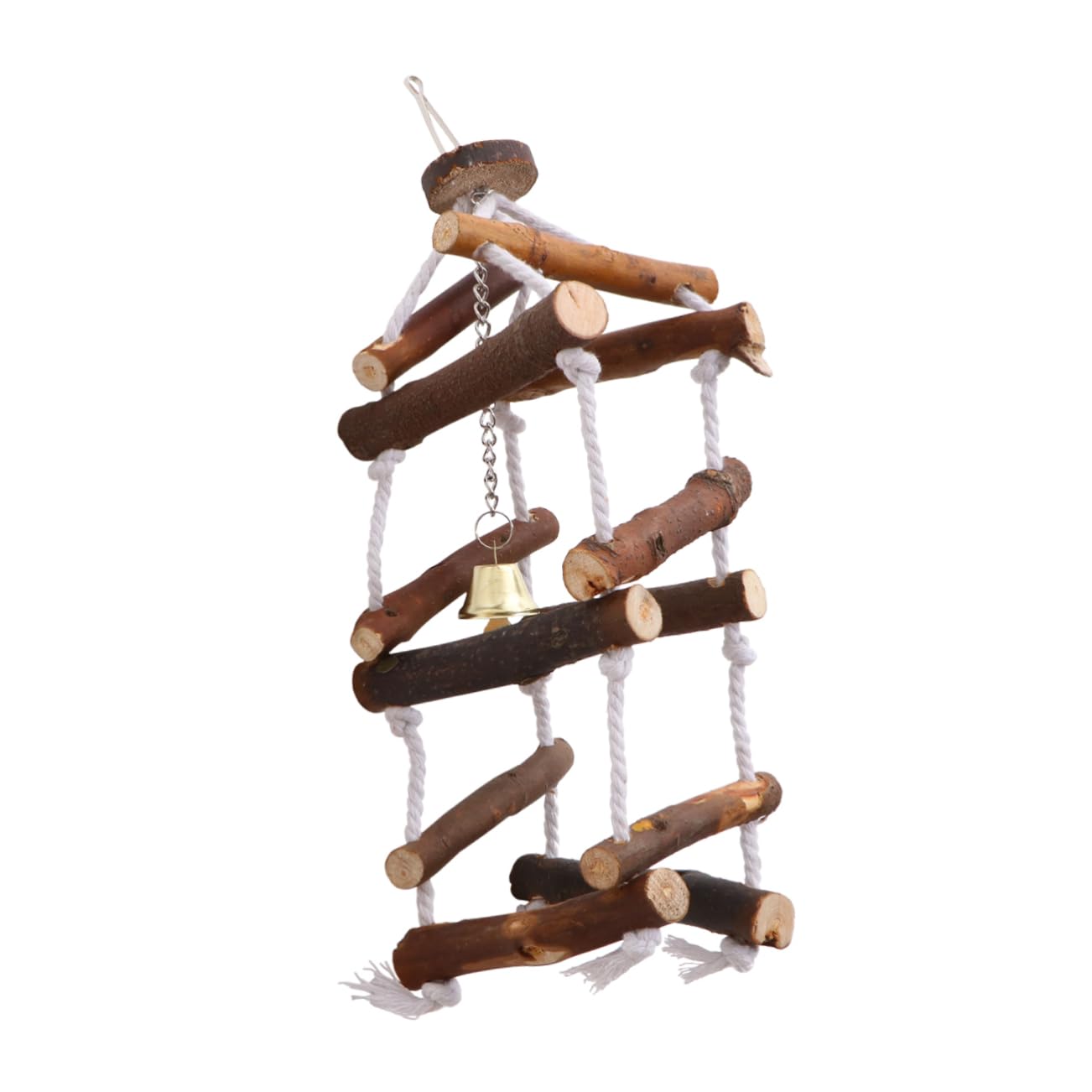 Yardwe Wooden Parrot Swing Hanging Design with Cotton Rope Buckle Playground for Birds Enhances Climbing Playtime Fun Cages Gardens