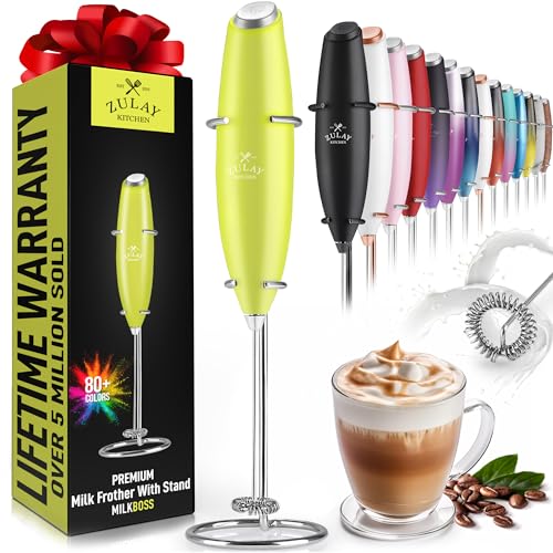 Zulay Powerful Milk Frother Handheld Foam Maker for Lattes Whisk