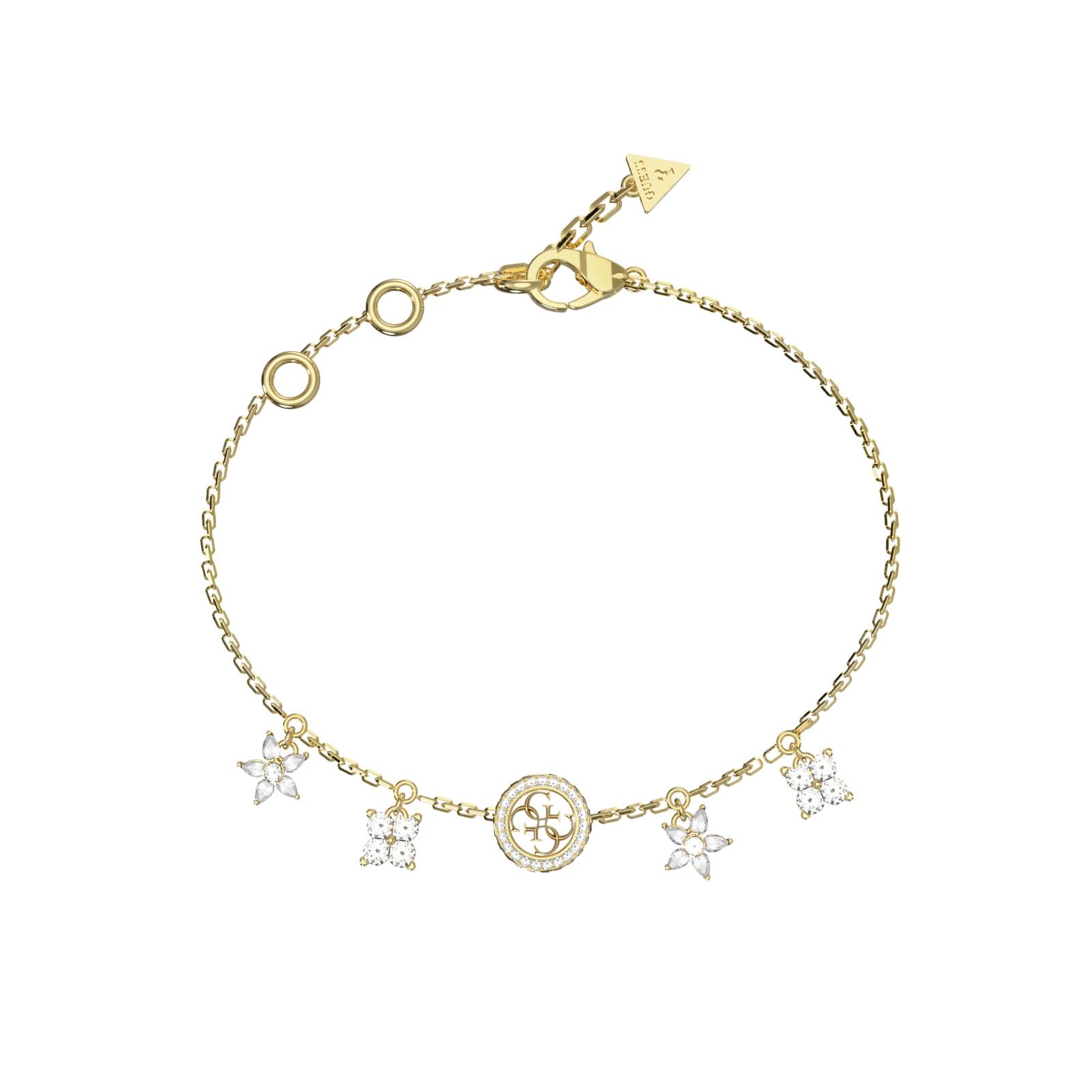 GUESS bracelet Secret Garden Flower Charms Bracelet S Yellow Gold