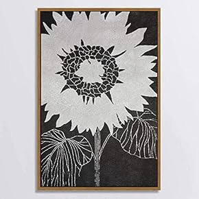SIGNWIN Canvas Wall Art Black and White Flowers...