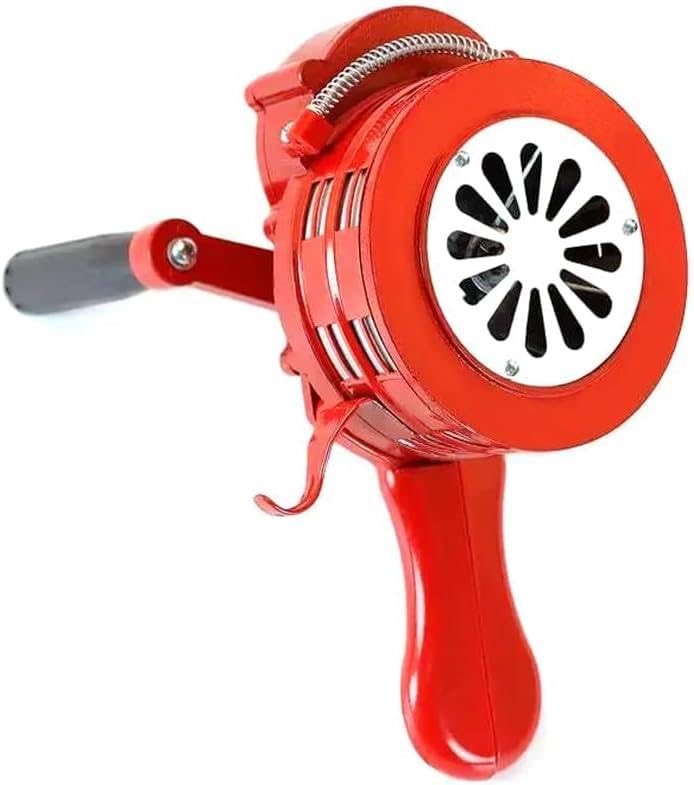 Sirena a manovella, allarme acustico portatile in metallo ad azionamento manuale per allarmi di emergenza in fabbriche e scuole