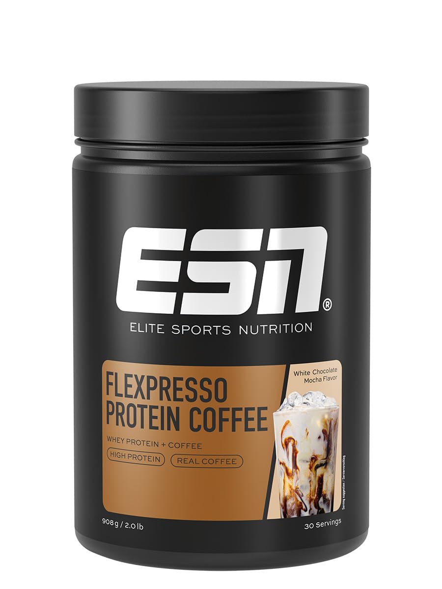 ESN Flexpresso Protein Coffee, White Chocolate Mocca, 908 g, cremiger Protein-Kaffee mit bis zu 22 g Protein pro Portion - made in Germany