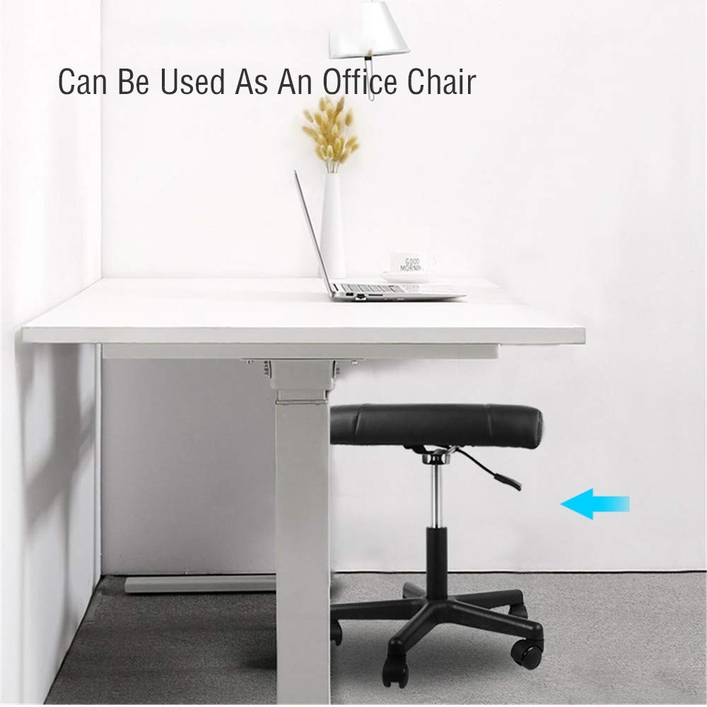 Verstellbare Büro-Fußstütze mit Rädern, Gaming-Stuhl, Fußhocker, PU-Leder, Fußständer unter dem Schreibtisch, höhenverstellbar, rollende Beinstütze für Büro, kleiner Fußhocker für Computer-Fußstütze