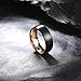 King Will 8mm Black and Rose Gold Wedding Band for Men, Domed Brushed Two Tone Tungsten Rings for Men Women, Comfort Fit, Durable, Size 7.5