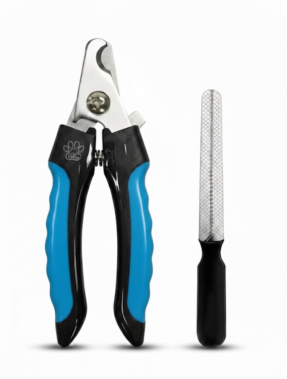 Coupe-Griffes Chien Chat Lapin Silencieux avec Lime à Ongles Incluse - Mécanisme à Ressort - Acier Inoxydable Antirouille - Marque Française Petits & Grands Animaux