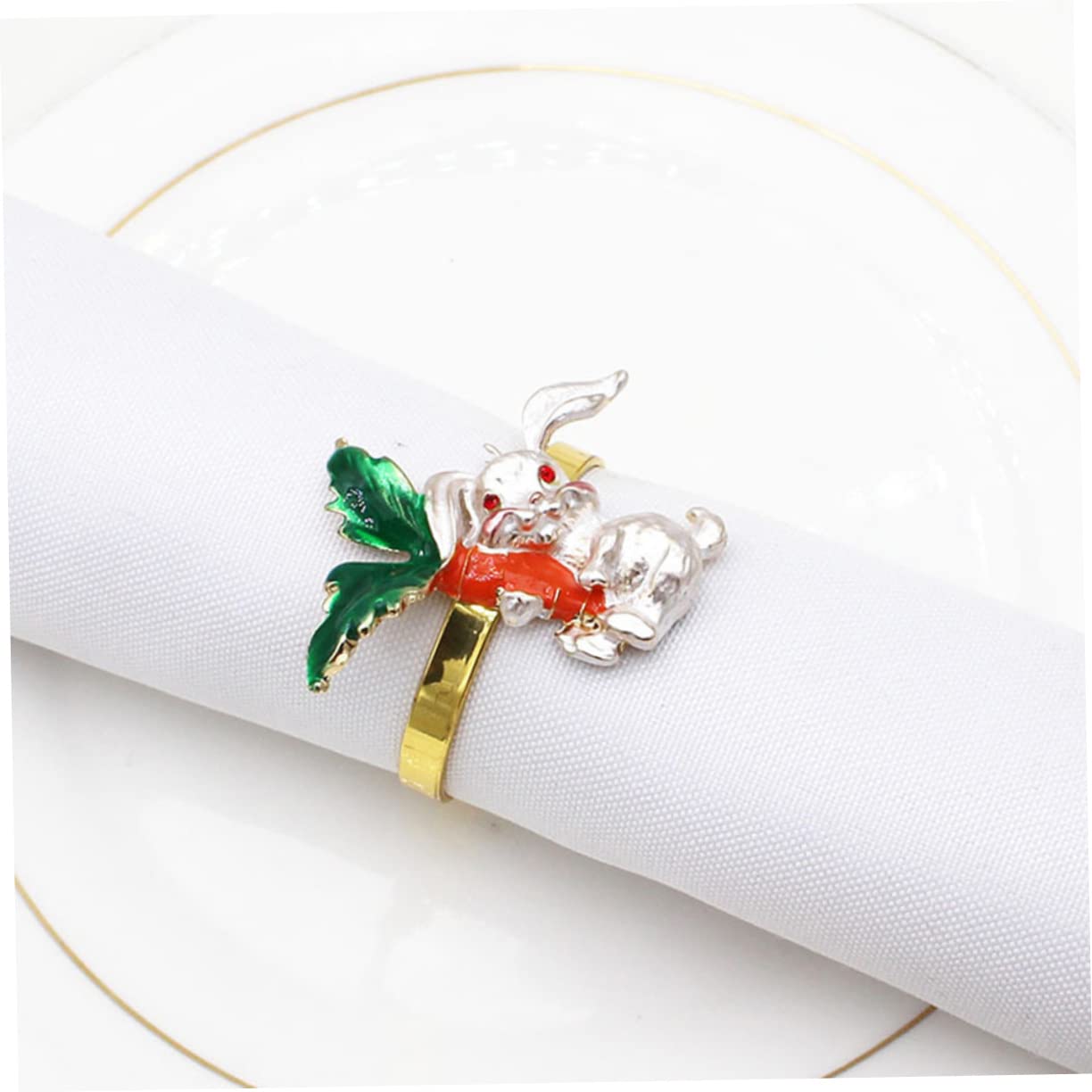 IMIKEYA 18pièces Anneaux De Serviettes Décoratifs Forme De Lapin De Accessoires De Table pour Pâques Boucles De Serviettes Élégantes pour Dîner Fête Et Restaurant
