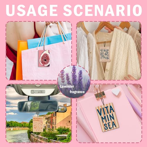 Image of Trendy Retro Beach Seashell Car Air Freshener 4Pcs, Coastal Ocean Air Freshener for Car Interior Closet Drawer Books, Preppy Beach Seashell Fig Car Mirror Decor Hanging