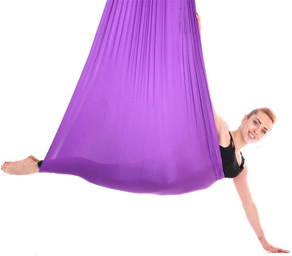 Tihebeyan 2.8m Durable Elastic Aerial Yoga Hammock Yoga Swing/Sling/Inversion Tool Fitness Training Accessory