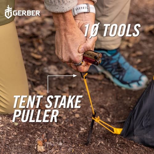 Gerber Multi-Tool mit 10 Funktionen, Stakeout Spark, Camping-Tool mit Frame-Lock Verriegelung, Zange, Feuerstarter, Karabiner u.v.m., Coyote Brown, 1070226 – Bild 6
