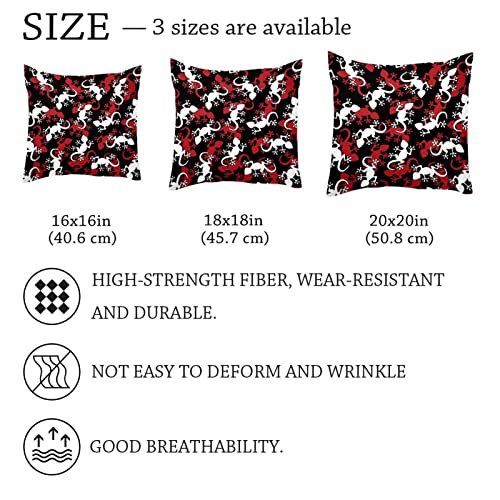 Tbouobt Throw Pillow Case Cushion Cover, Decorations For Sofa Couch Bed Chair, Animal Silhouette Lizard Red White #TOP3