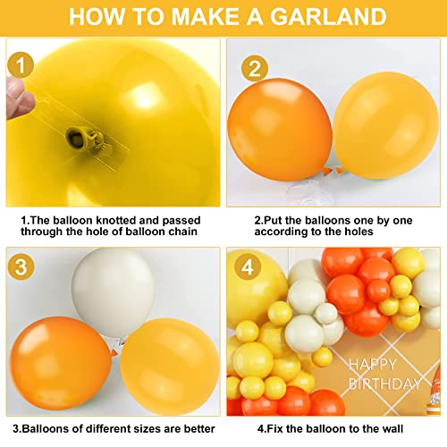 Orange And White Balloon Arch Kit, Yellow White Birthday Balloons 5 10 18 Inch Party Balloons Garland Kit For Baby Shower Decorations Birthday Thanksgiving Wedding Graduation Party #TOP5
