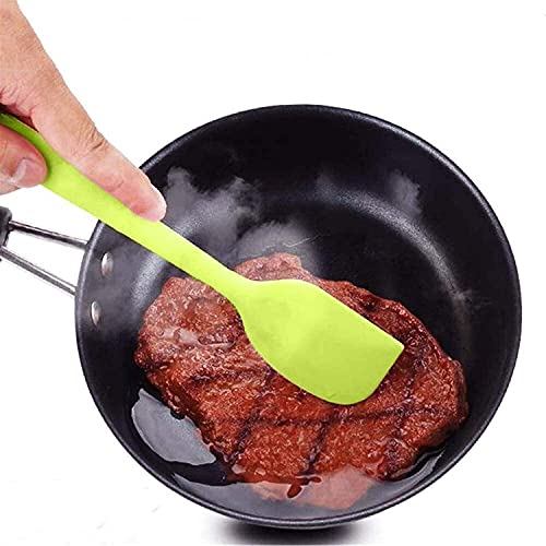 Image of P-Plus International Silicone Spatula Set 5-Piece - 446F Heat-Resistant Baking Spoon Spatula - Seamless One-Piece Design- Non-Stick Silicone Stainless Steel Core (Spatula Set of 5 Green)