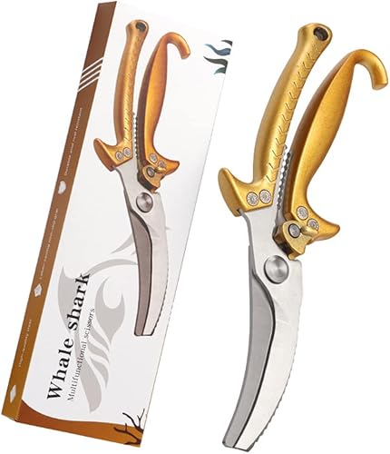 Tijeras de cocina, tijeras de cocina de acero inoxidable resistentes con borde dentado, tijeras profesionales ultra afiladas para pollo, carne,