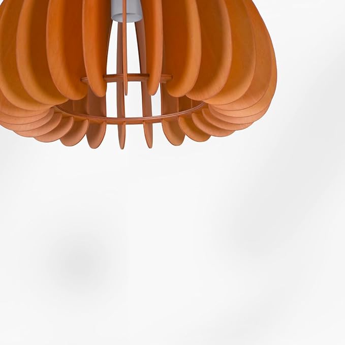 BEL AIR HOME BEL AIR HOME - JAIPUR Hanglamp | Natuurlijk Materiaal voor Elegante Verlichting | In Hoogte Verstelbaar Ontwerp | Ideaal voor Woonkamer, Eetkamer, Slaapkamer, 30 cm, Hout photo 3