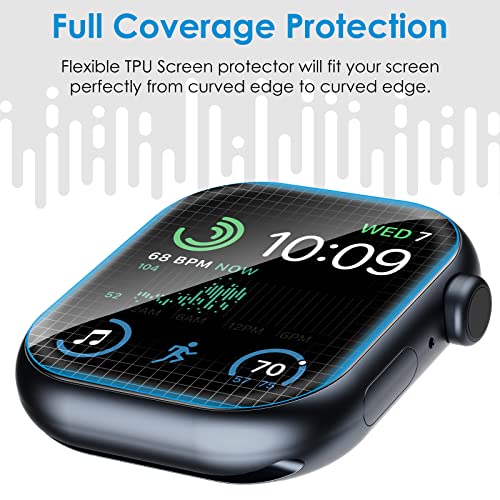 UniqueMe [6 Pack TPU Screen Protector Compatible with Apple Watch 44mm SE 2022 Series 6/5/4, [Upgrade Flexible Film] Anti-Scratch Soft HD TPU Clear Film for iWatch 44mm