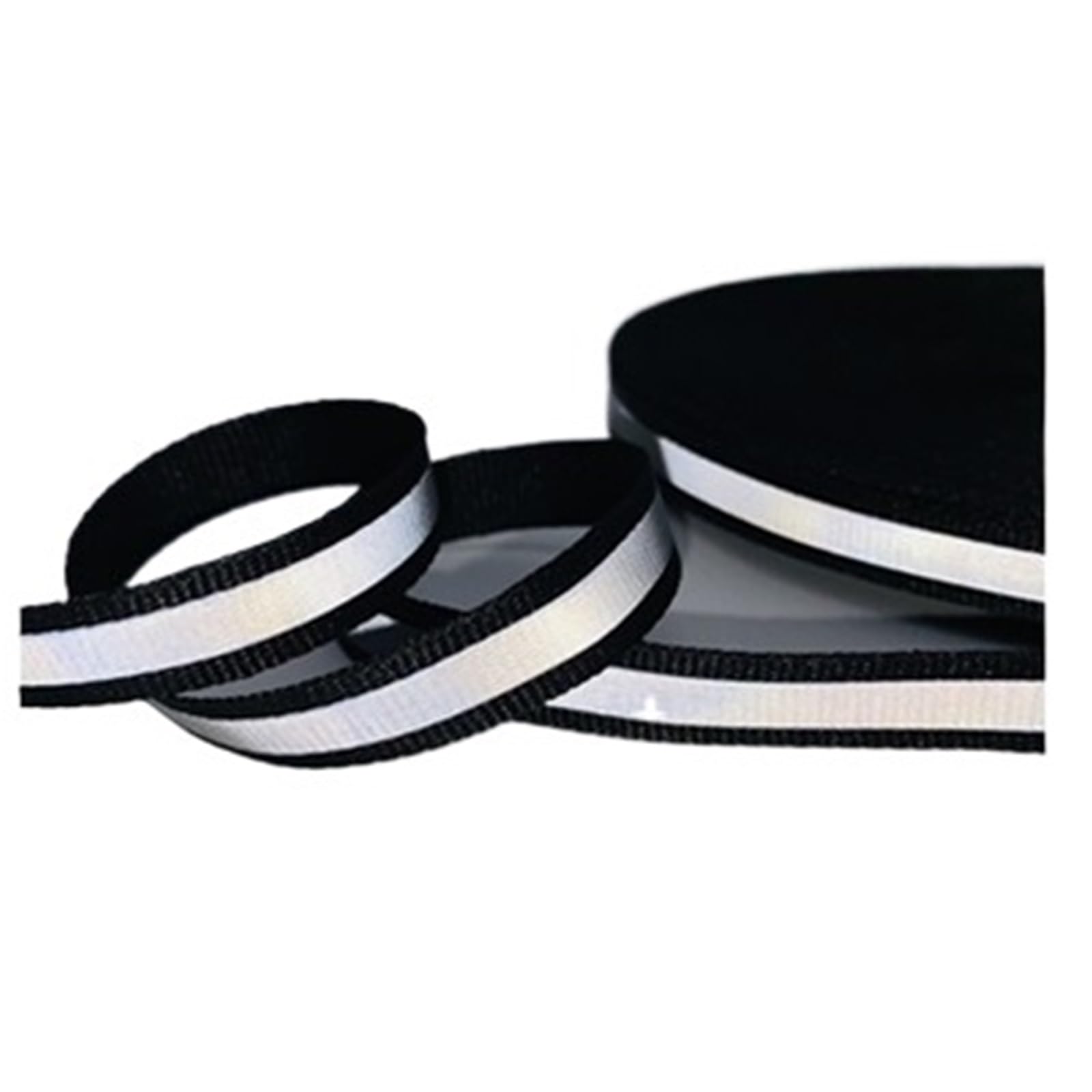 AMZBNEIDI High Visibility Reflective Fabric Tape, Reflective Sew On Ribbon Tape Multicolor 5 yards 10mm(Black)