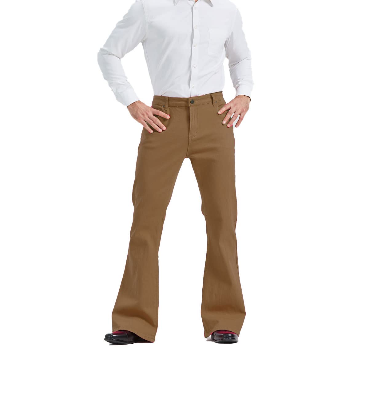 Men's Relaxed Vintage 60s 70s Bell Bottom Stretch Fit Classic Comfort Flared Flares Retro Leg Disco Denim Jeans Pants