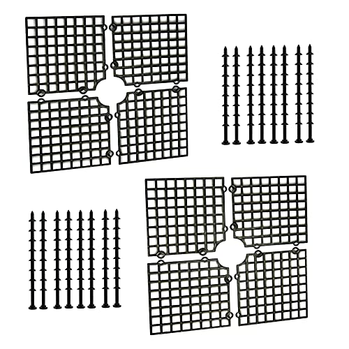 duozoanz Blumentopfgitter Blumentopf Gitter Blumentopfschutz Pflanzensicherungen - Schneidbare Pflanzenschutzgitter mit Heringen zum Schutz von Kindern und Haustieren, 30x30cm, 2 Stück