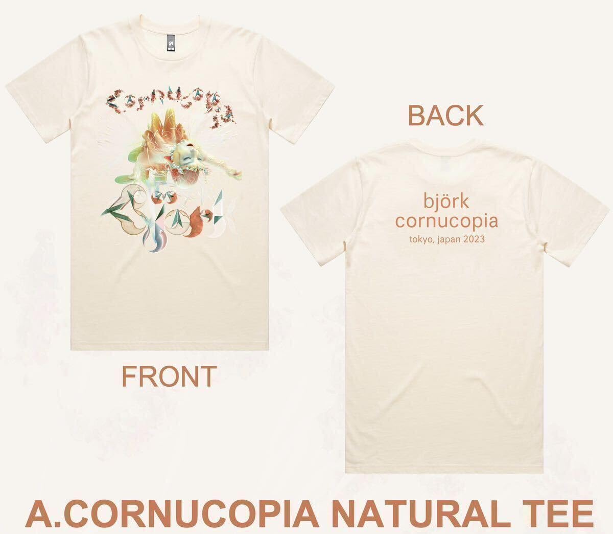 Amazon.co.jp: Bjork japan 2023 A cornucopia NATURAL TEE XL Tシャツ 