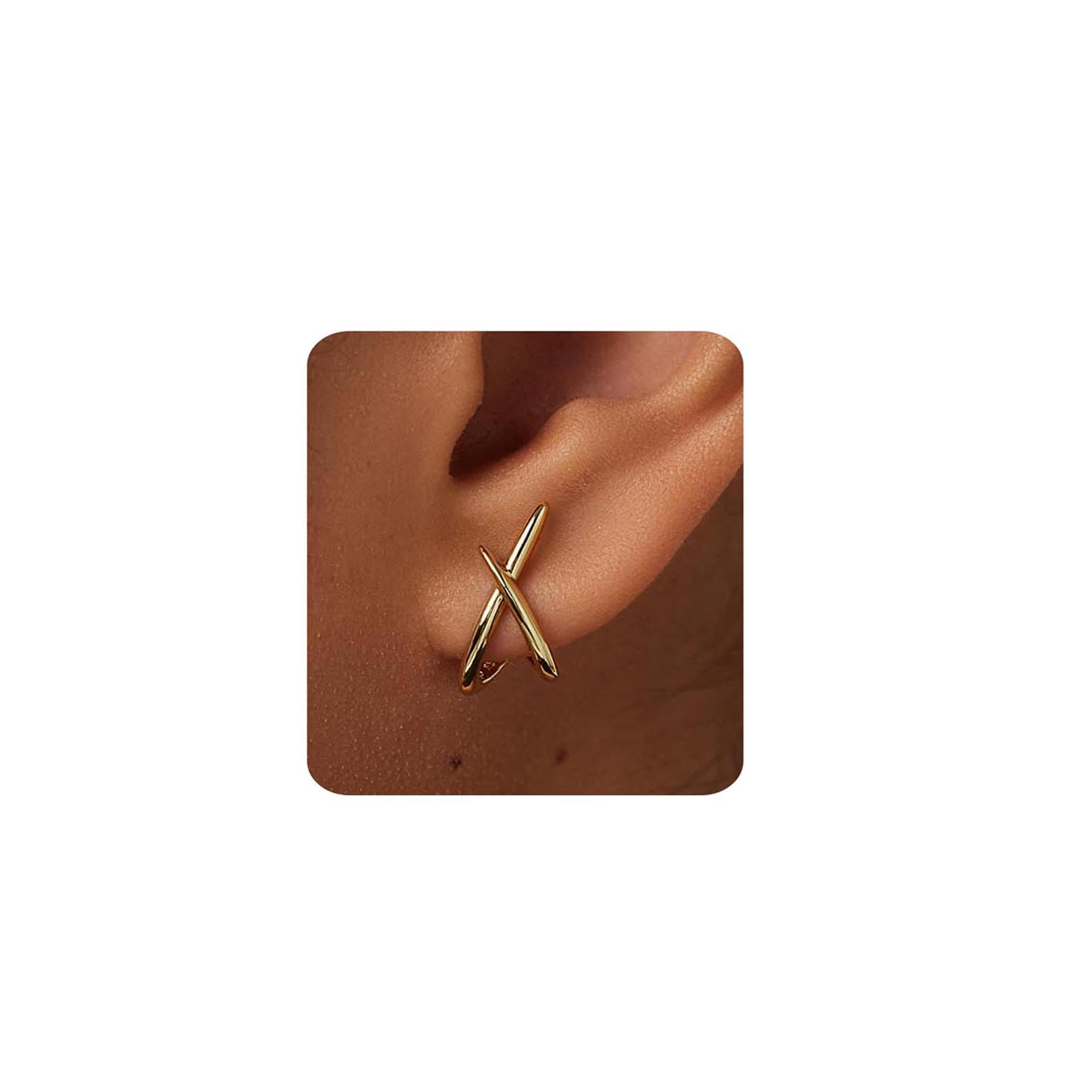 Gold/Silver Earrings for Women, Dainty Stud Earrings Simple Minimalist Hypoallergenic Studs Earring Trendy Jewellery Gifts