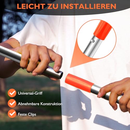 Furggis Hundekotschaufel, 2 Stück Dog Pooper Scooper Hundekotschaufel und Harke Metall Rechen Kehrschaufel für große mittlere kleine Hunde mit Lange verstellbare Griff Rake Waste Removal