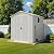 Greesum 6x6FT Plastic Outdoor Storage Shed with Floor, Resin Sheds with Lockable Double Door, Tool Sheds with Window and Vents, for Garden, Backyard, Patio, Light Gray