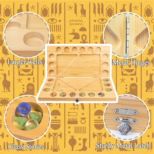 Juego de Mesa Mancala Plegable de Madera para 4 Jugadores miniatura 4